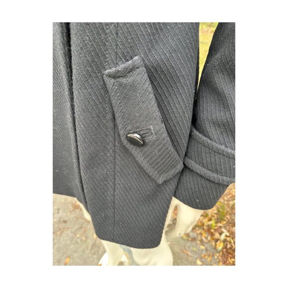 Vtg Esprit Belt Back Pea Coat Military Style Collared Sz 6 - Picture 6 of 16